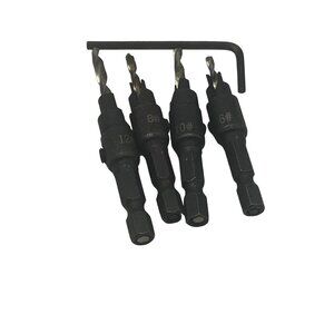 Hex Quick Change Shank Countersink Tapered Drill Bits Set 4pcs Woodworking Tools